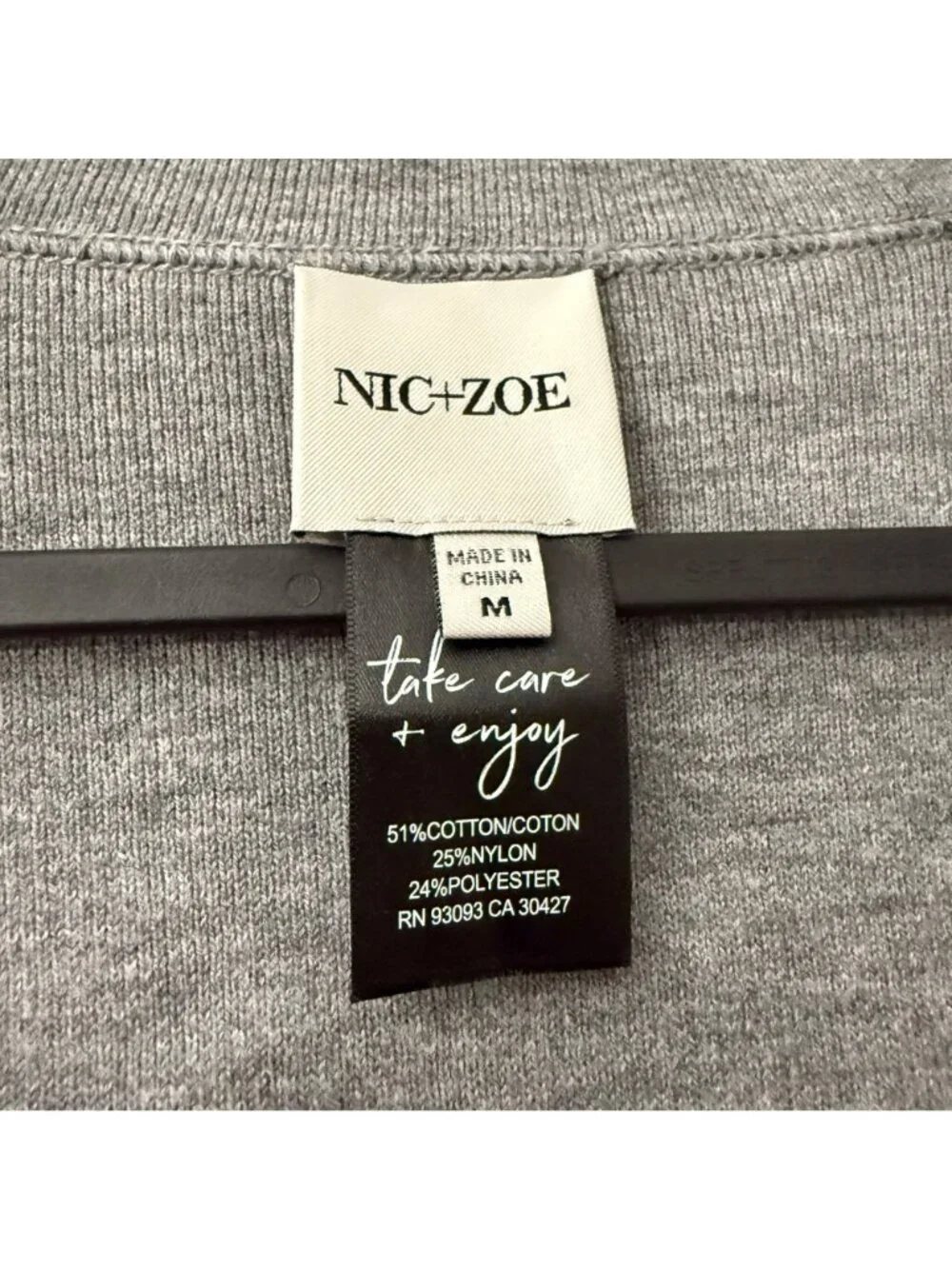Nic Zoe Terracotta Embroidered Trim Sweater Duster Cardigan Womens Size Medium